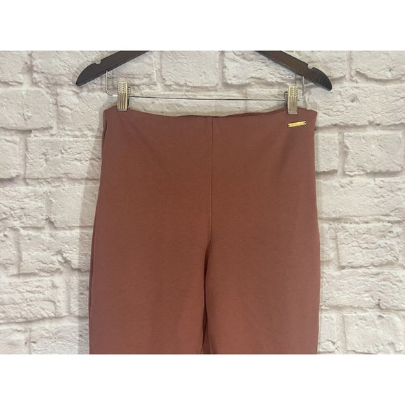 Fabletics 24/7 Skinny Pant Womens L Mahogany Pink Ponte Knit Zippers 9518 - Picture 3 of 11